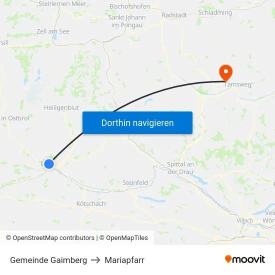 Gemeinde Gaimberg to Mariapfarr map