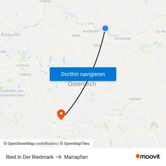 Ried In Der Riedmark to Mariapfarr map