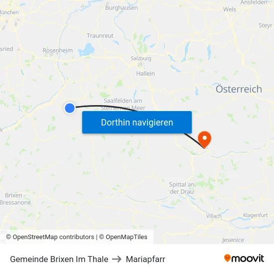 Gemeinde Brixen Im Thale to Mariapfarr map