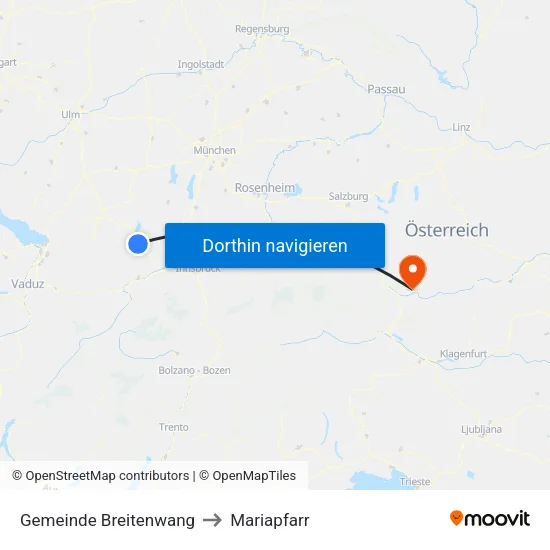 Gemeinde Breitenwang to Mariapfarr map
