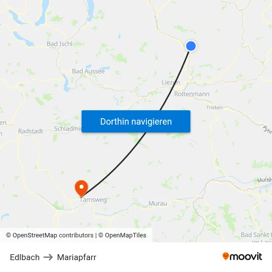 Edlbach to Mariapfarr map
