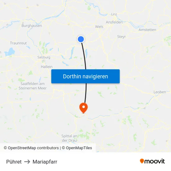 Pühret to Mariapfarr map