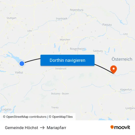 Gemeinde Höchst to Mariapfarr map