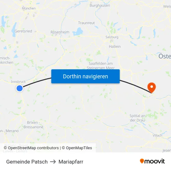 Gemeinde Patsch to Mariapfarr map