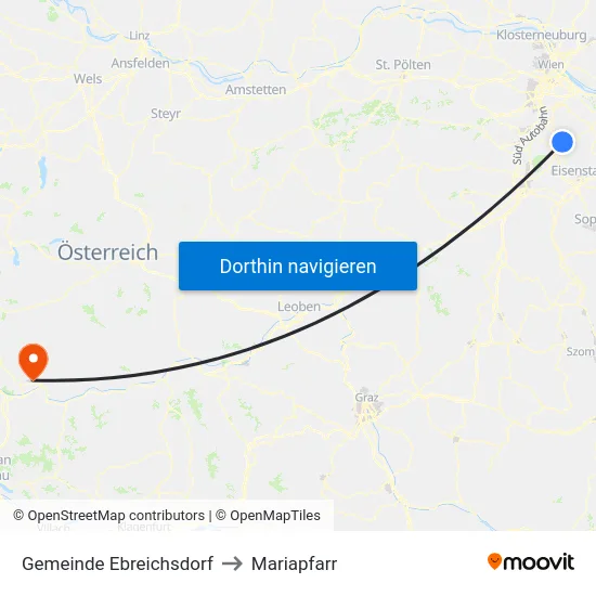 Gemeinde Ebreichsdorf to Mariapfarr map