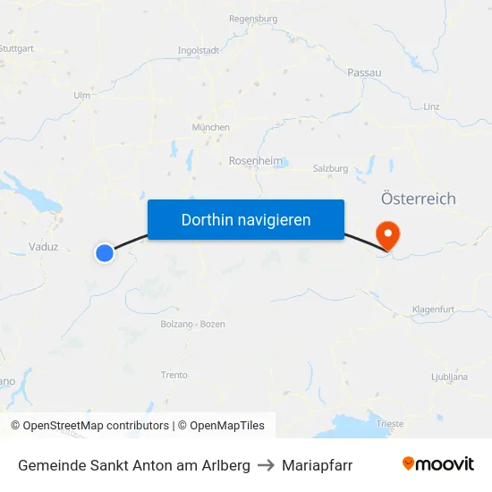 Gemeinde Sankt Anton am Arlberg to Mariapfarr map