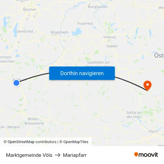 Marktgemeinde Völs to Mariapfarr map