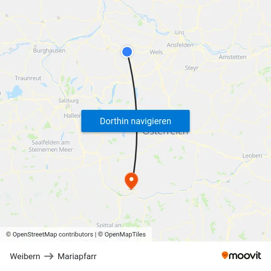 Weibern to Mariapfarr map