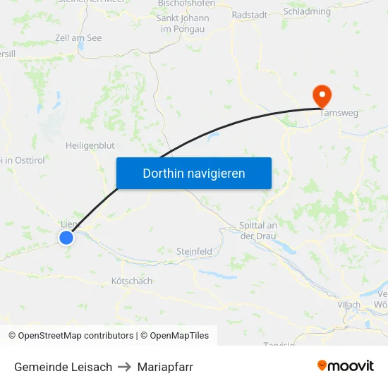 Gemeinde Leisach to Mariapfarr map