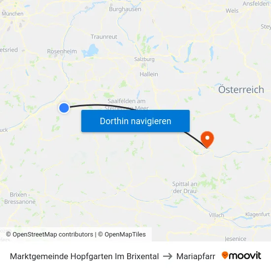 Marktgemeinde Hopfgarten Im Brixental to Mariapfarr map