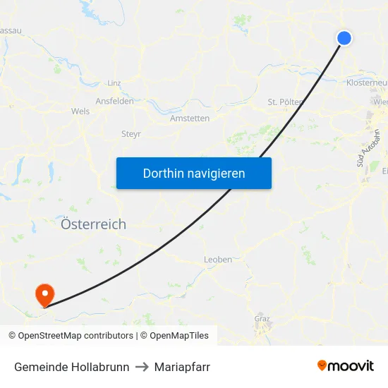 Gemeinde Hollabrunn to Mariapfarr map
