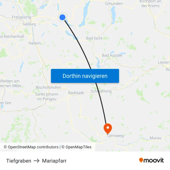 Tiefgraben to Mariapfarr map