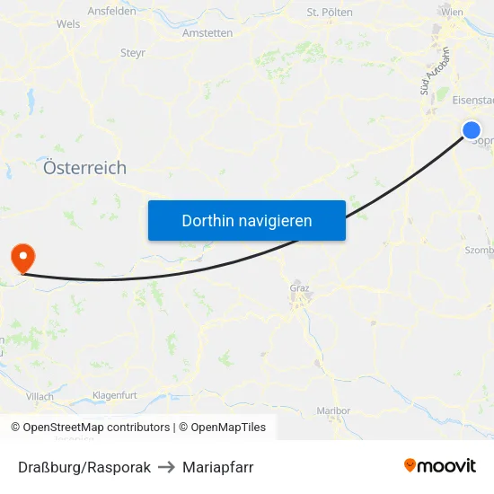 Draßburg/Rasporak to Mariapfarr map
