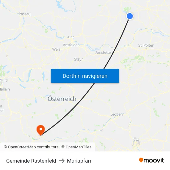 Gemeinde Rastenfeld to Mariapfarr map