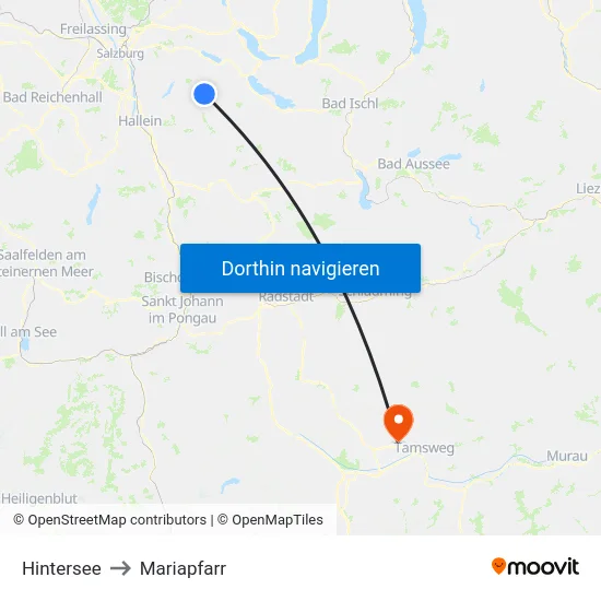 Hintersee to Mariapfarr map