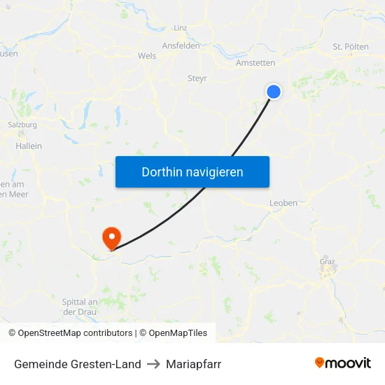 Gemeinde Gresten-Land to Mariapfarr map