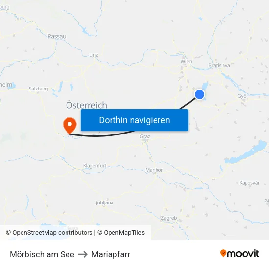 Mörbisch am See to Mariapfarr map