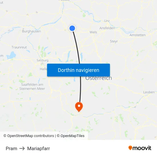 Pram to Mariapfarr map