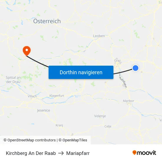 Kirchberg An Der Raab to Mariapfarr map