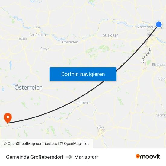 Gemeinde Großebersdorf to Mariapfarr map