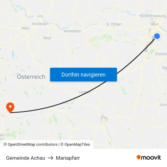 Gemeinde Achau to Mariapfarr map