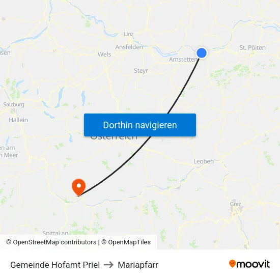 Gemeinde Hofamt Priel to Mariapfarr map