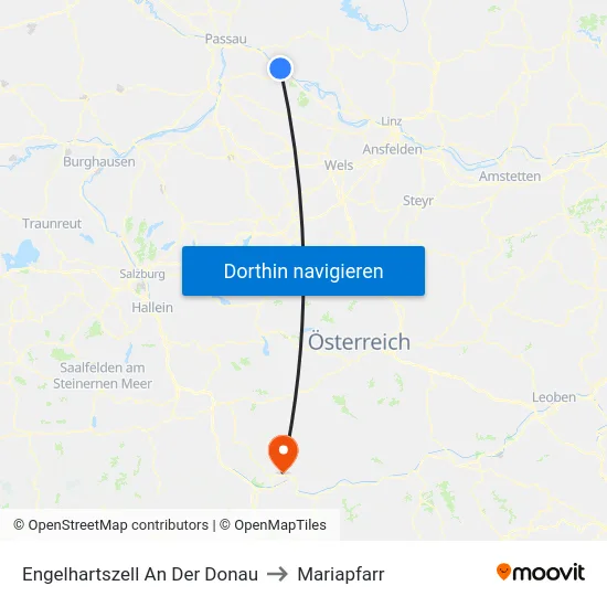 Engelhartszell An Der Donau to Mariapfarr map