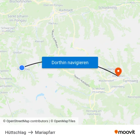 Hüttschlag to Mariapfarr map