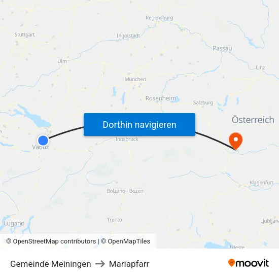 Gemeinde Meiningen to Mariapfarr map