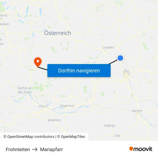 Frohnleiten to Mariapfarr map