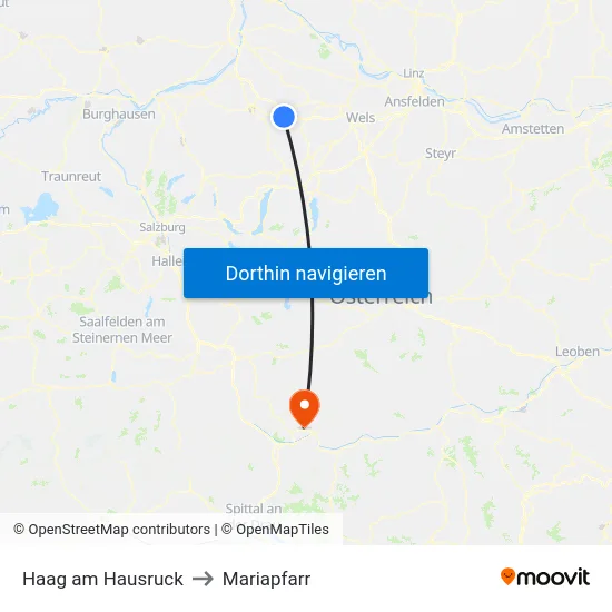 Haag am Hausruck to Mariapfarr map