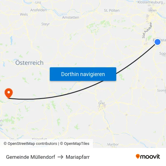 Gemeinde Müllendorf to Mariapfarr map