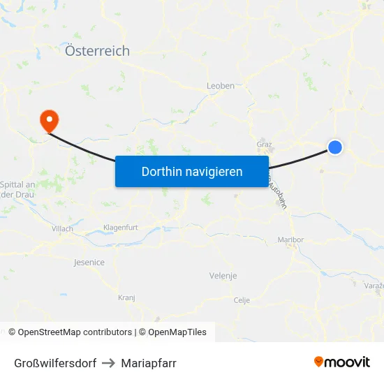 Großwilfersdorf to Mariapfarr map