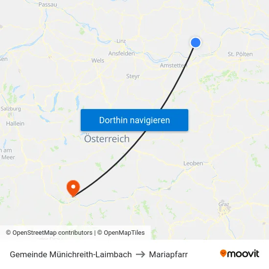 Gemeinde Münichreith-Laimbach to Mariapfarr map