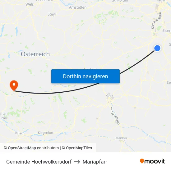 Gemeinde Hochwolkersdorf to Mariapfarr map