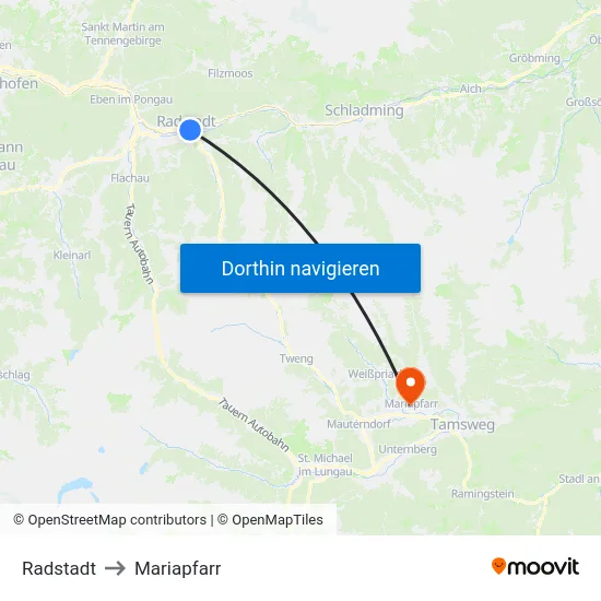 Radstadt to Mariapfarr map