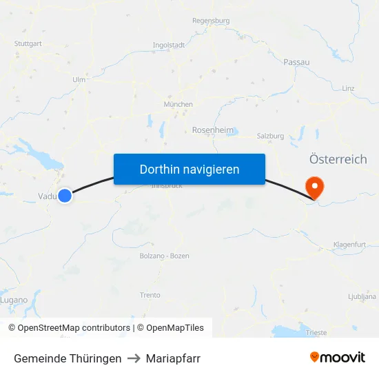 Gemeinde Thüringen to Mariapfarr map
