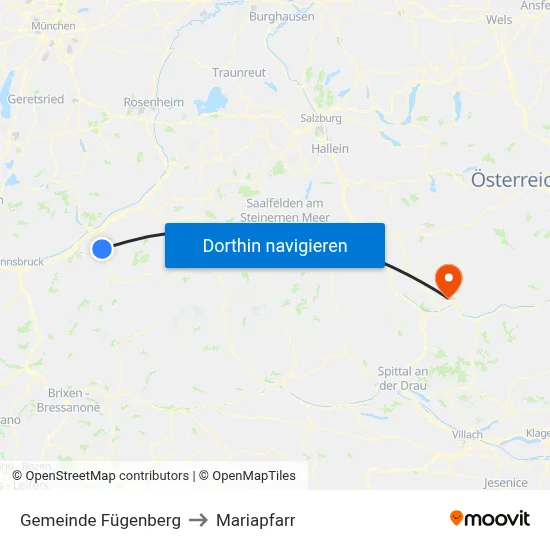 Gemeinde Fügenberg to Mariapfarr map