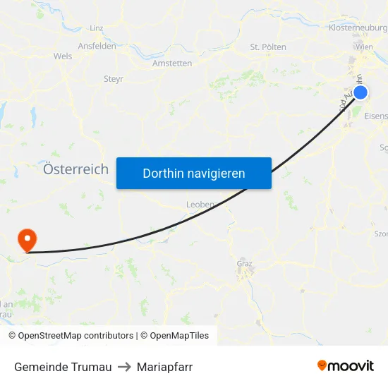 Gemeinde Trumau to Mariapfarr map