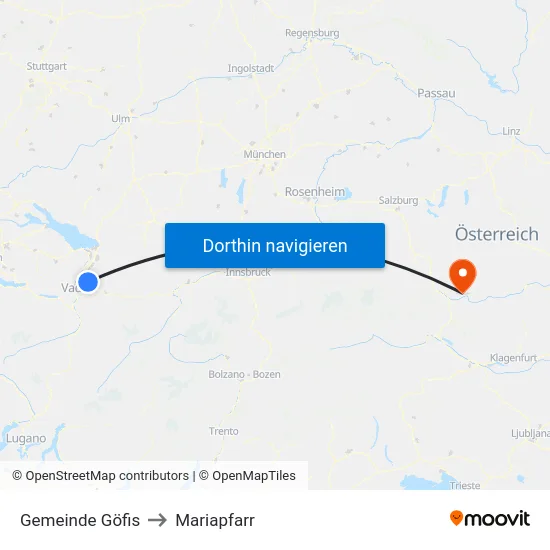 Gemeinde Göfis to Mariapfarr map