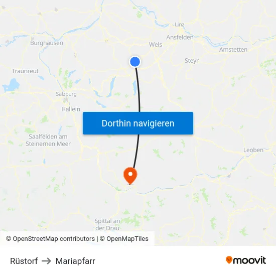 Rüstorf to Mariapfarr map