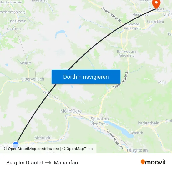 Berg Im Drautal to Mariapfarr map