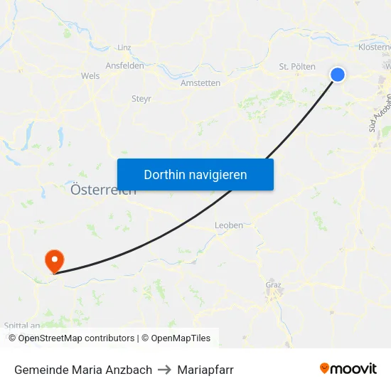Gemeinde Maria Anzbach to Mariapfarr map