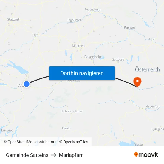 Gemeinde Satteins to Mariapfarr map