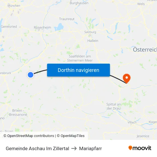 Gemeinde Aschau Im Zillertal to Mariapfarr map