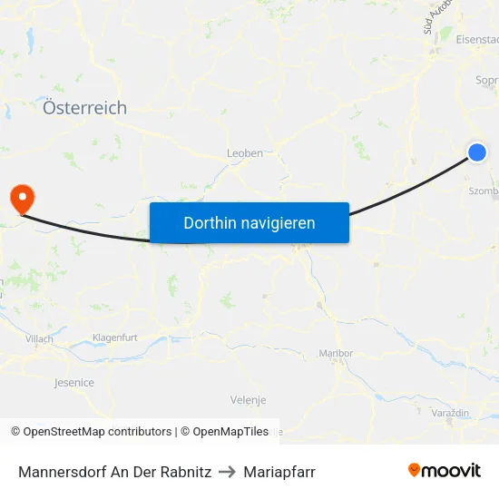 Mannersdorf An Der Rabnitz to Mariapfarr map
