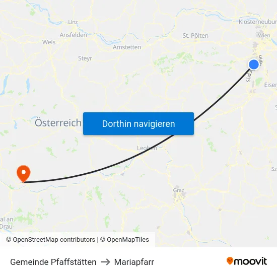 Gemeinde Pfaffstätten to Mariapfarr map