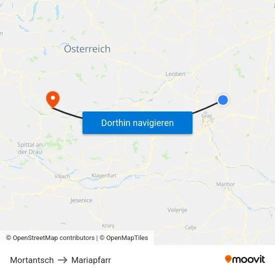 Mortantsch to Mariapfarr map