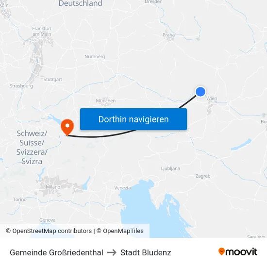 Gemeinde Großriedenthal to Stadt Bludenz map