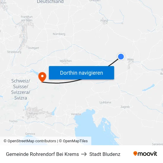 Gemeinde Rohrendorf Bei Krems to Stadt Bludenz map